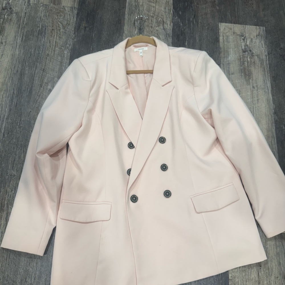 Maurices Double-Breasted Light Pink Blazer